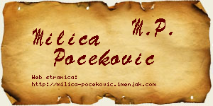 Milica Počeković vizit kartica